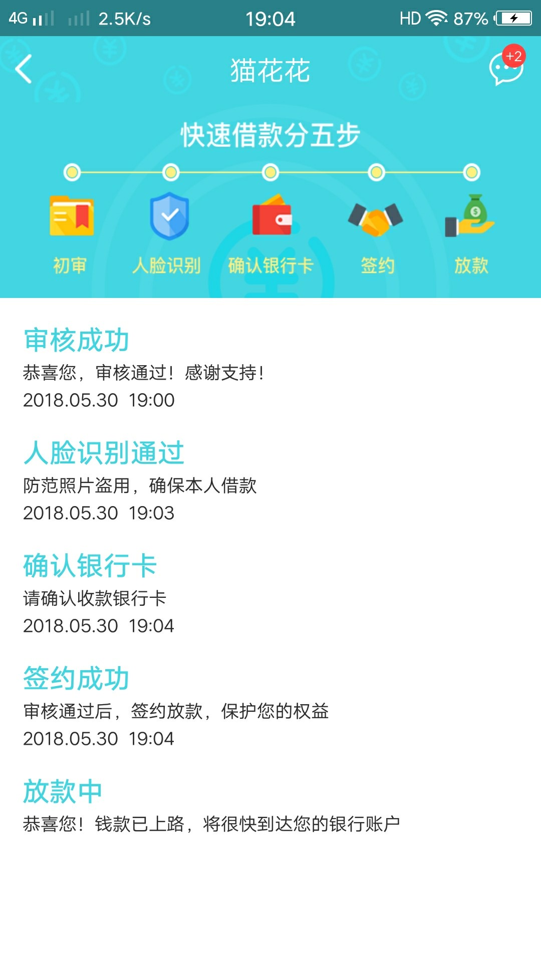 随时现金二次贷，猫花花，不要芝麻，没有回访，到账30分...81 / 作者:一页知书 / 