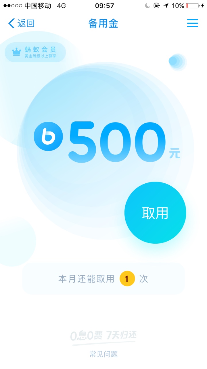 支付宝应急新口子！点开蚂蚁会员，然后就会看到备用金的入口。没有入口的老哥41 / 作者:A陈大官人车贷房 / 