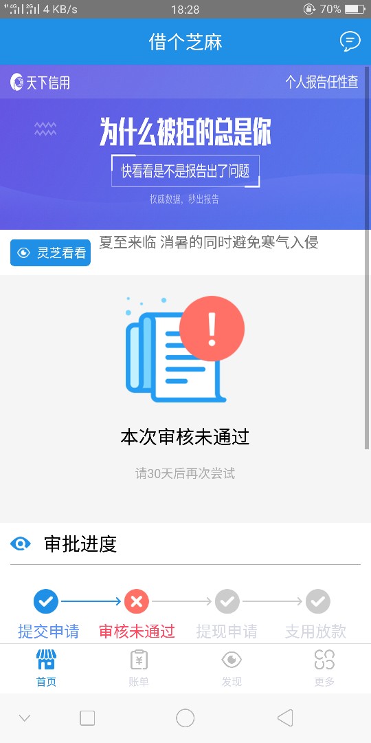 借个芝麻秒到！申请到放款五分钟都不到，1000到账800，15天，应用宝下载。


4 / 作者:韩亚轩 / 