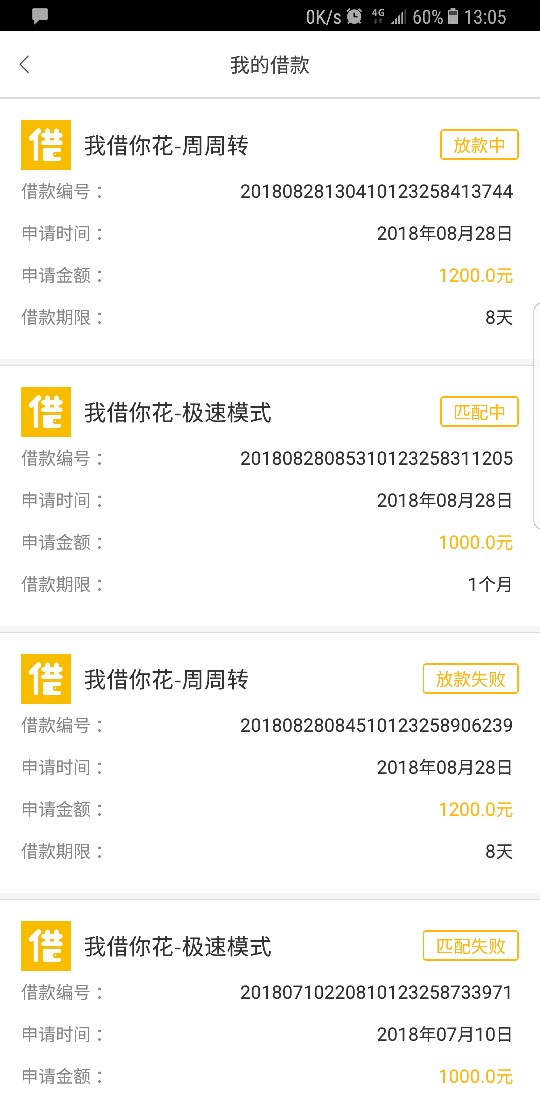 我借你花！放款失败的老哥再推！秒过到960上图，看时间，上午放款失败，刚才47 / 作者:哈开了一上午 / 