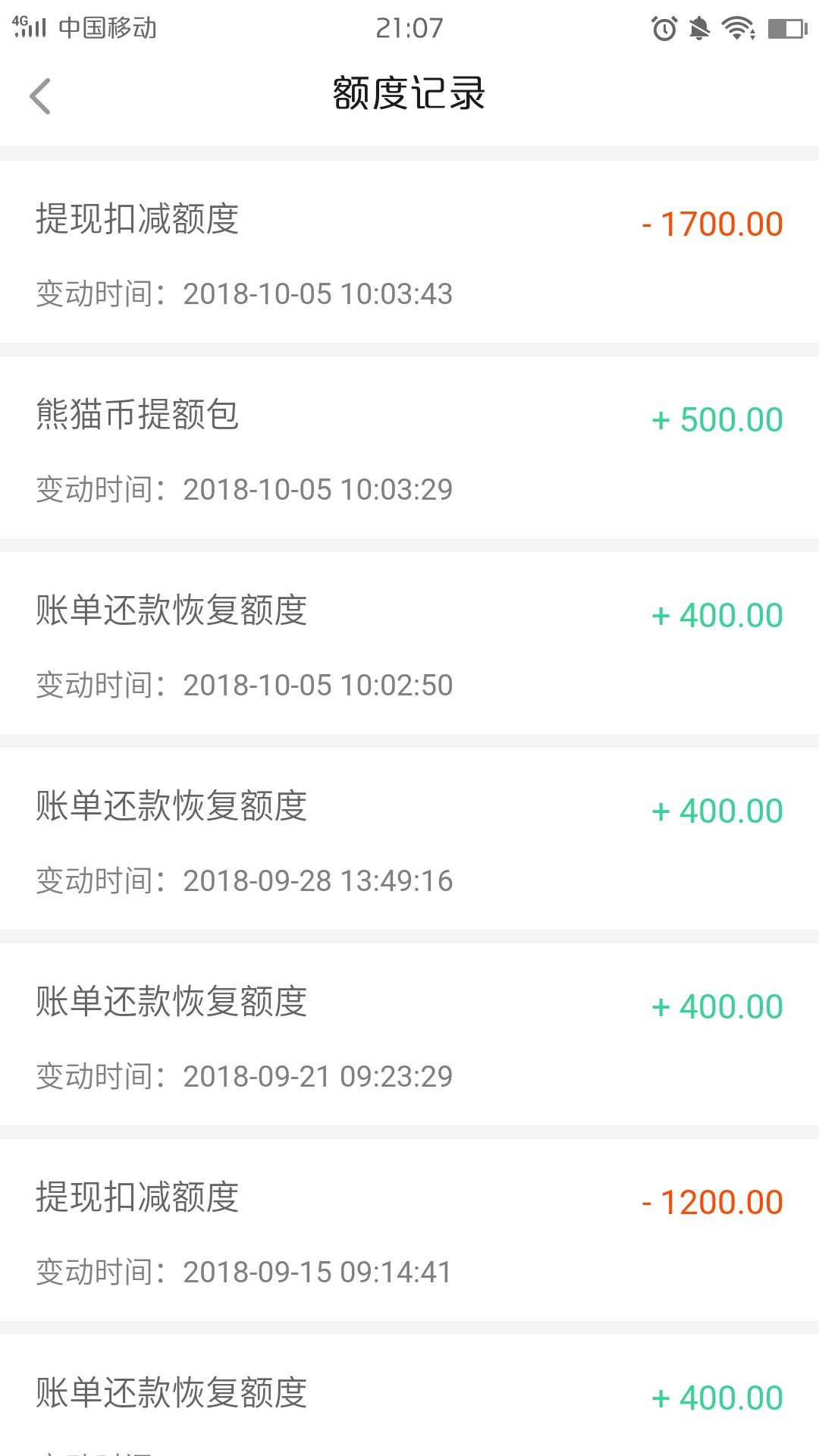 熊猫分期，正常还款秒下，从600养到1800，以前中途逾期过一次，一个月没过 ...61 / 作者:小黑子111 / 