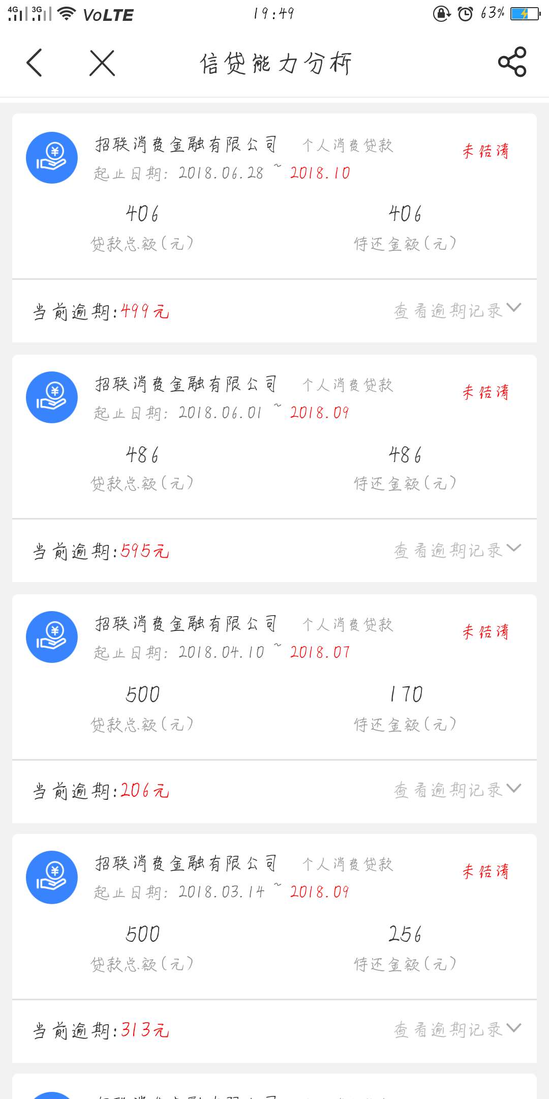 这征信没救了吧？借呗逾期上了，放这征信没救了吧？借呗逾期上了，放款是招联62 / 作者:退咯哦我读 / 