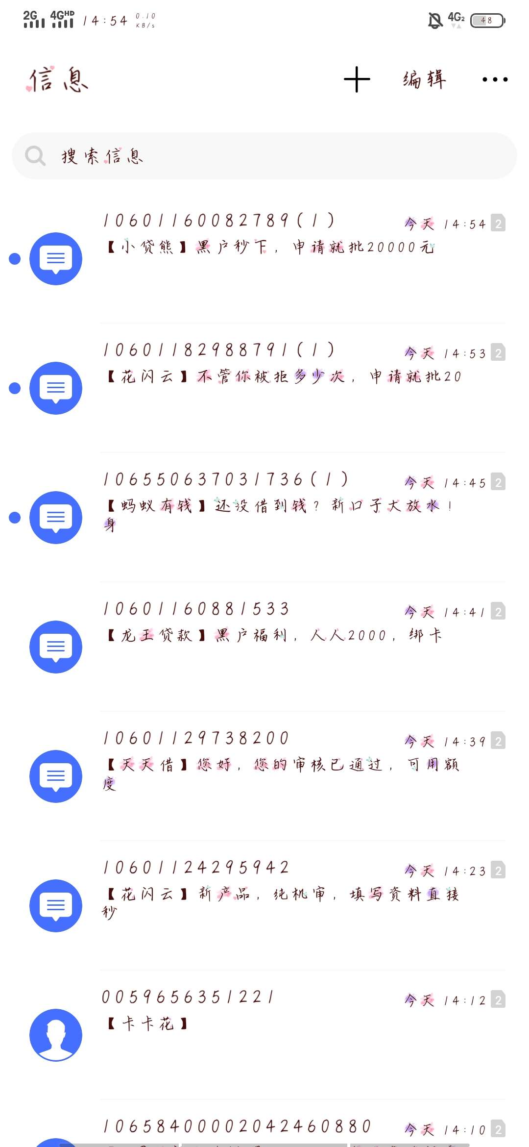 短信说得花里胡哨，就没一个下款的   别逗老哥狗推

78 / 作者:罗兴中 / 