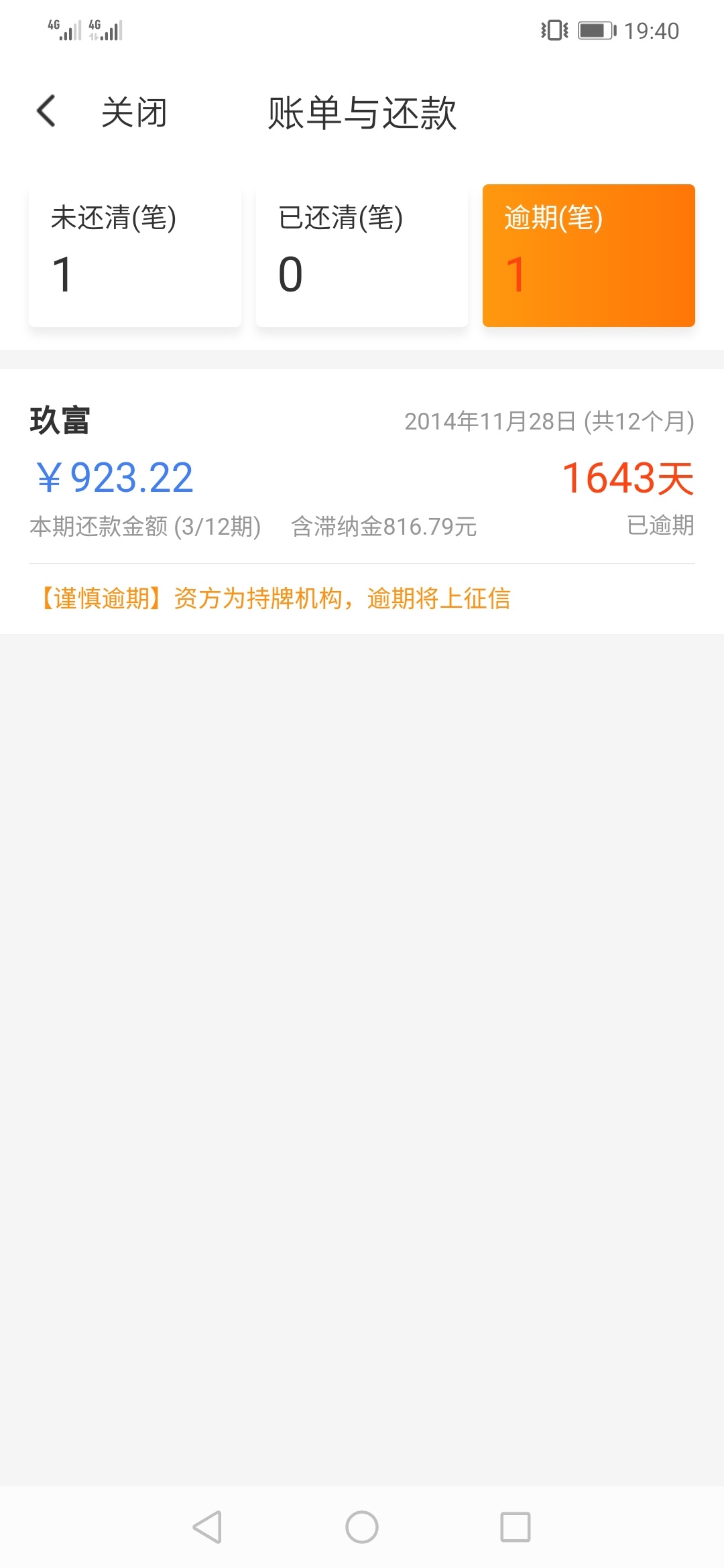 逾期之王就是我，老哥们信不信？2014年就开始撸网贷了！！有多少同道中人？




98 / 作者:大乐斗 / 