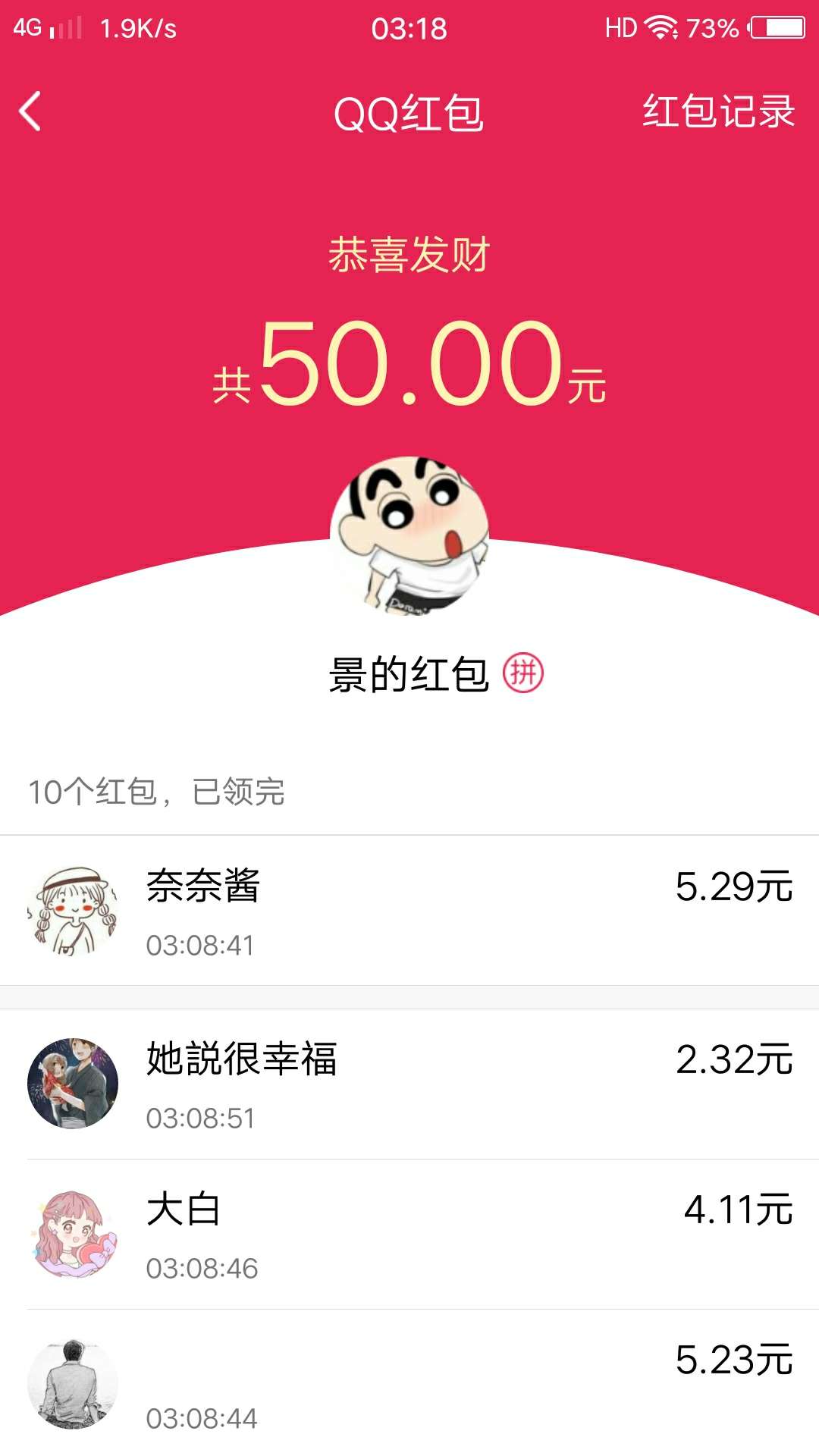 抢了个红包明天饭钱到手



77 / 作者:是否?知否 / 