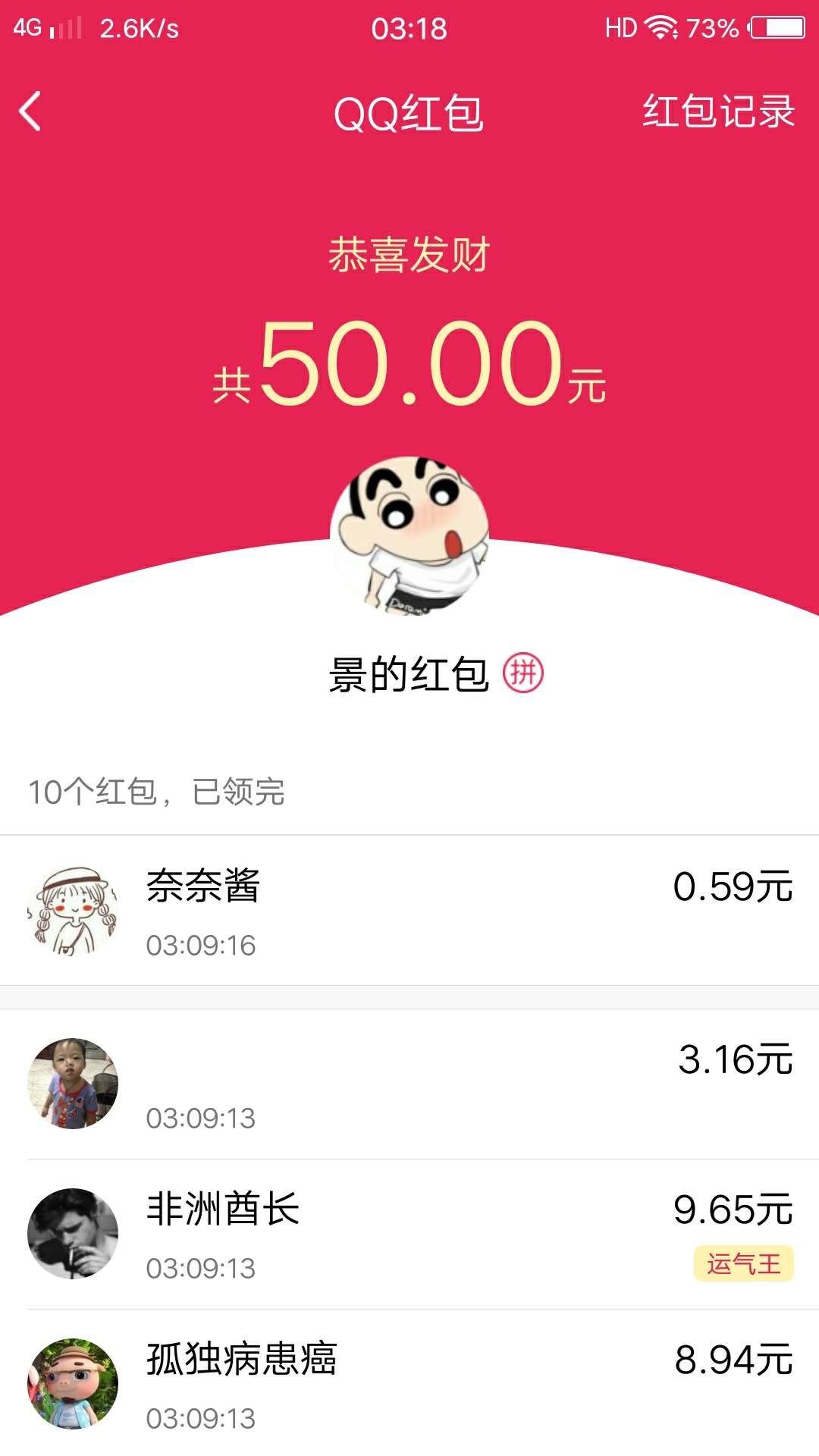 抢了个红包明天饭钱到手



0 / 作者:是否?知否 / 