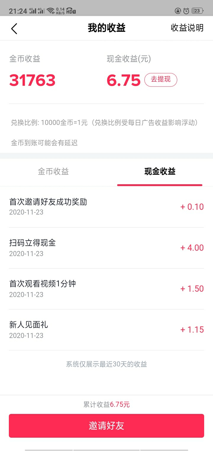 
几天没吃饭今天发现个抖音极速版，点开中间的赚钱，新注册用户可以褥羊毛一块多钱，92 / 作者:凉城z / 