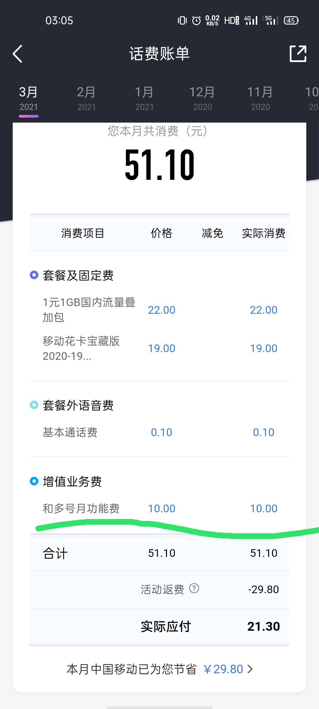 3个和多号，一个用了十几天注销了，竟然不扣费移动发善心了吧

69 / 作者:SHANGHAI-1- / 