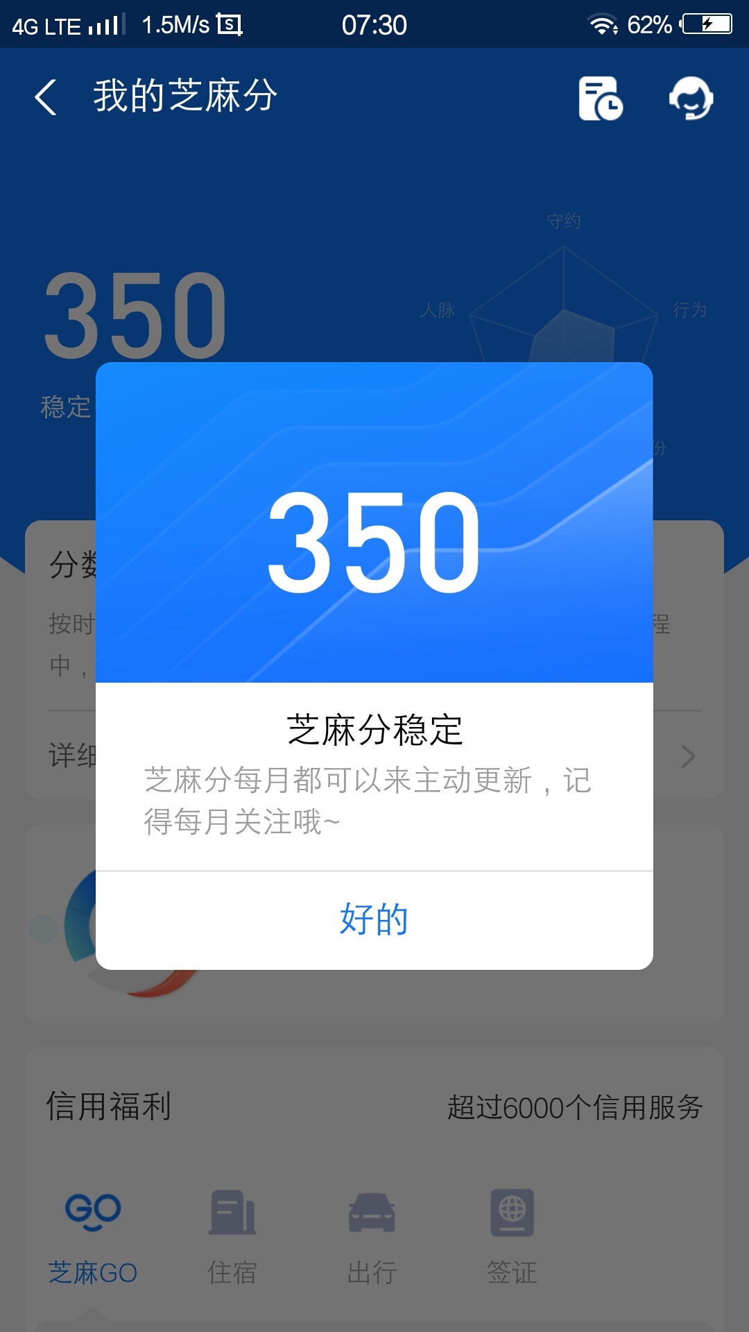 谁有支付宝信用分638的图还有花呗