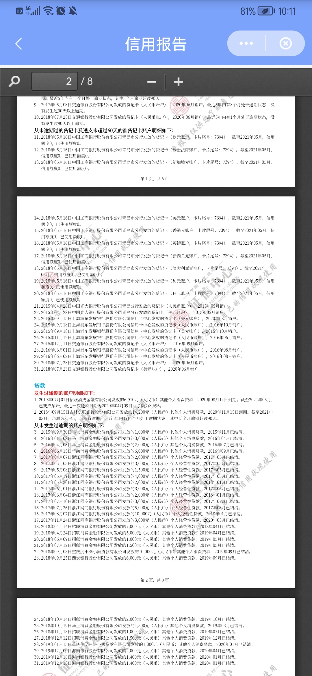 我这证信是不是废了出现呆账了。如何解决啊还款有用吗？钱站，闪银，同程提钱游，花呗73 / 作者:山海关八哥 / 