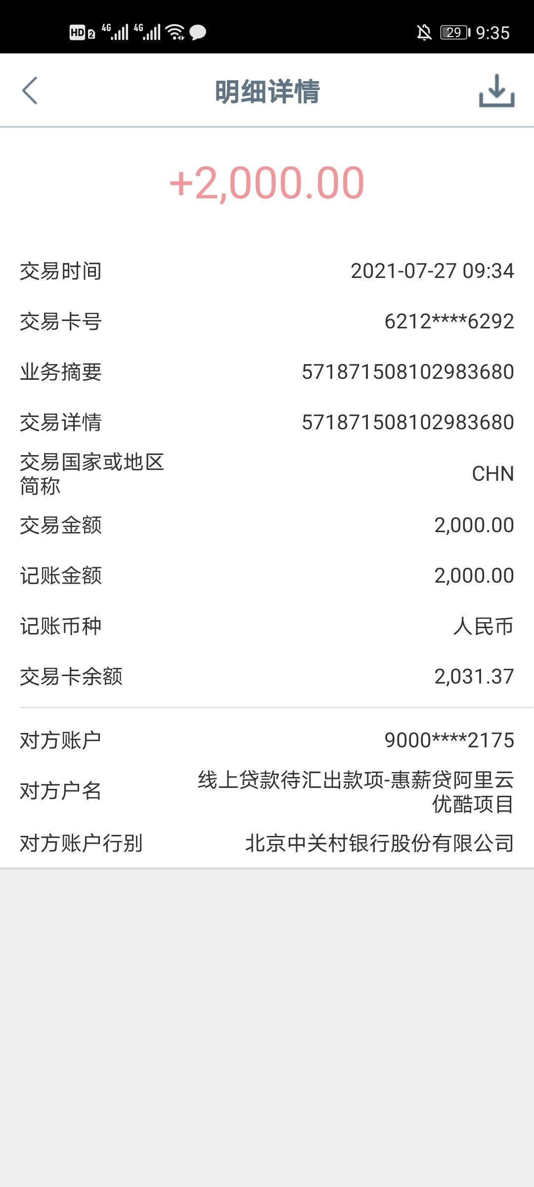 【优酷信用借秒下】资料填写后大概2分钟左右出额2000元97 / 作者:一直在欠钱 / 