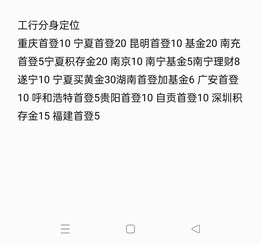 老哥们，工行首登合集，帮我看看有没有漏的

5 / 作者:倾听@ / 