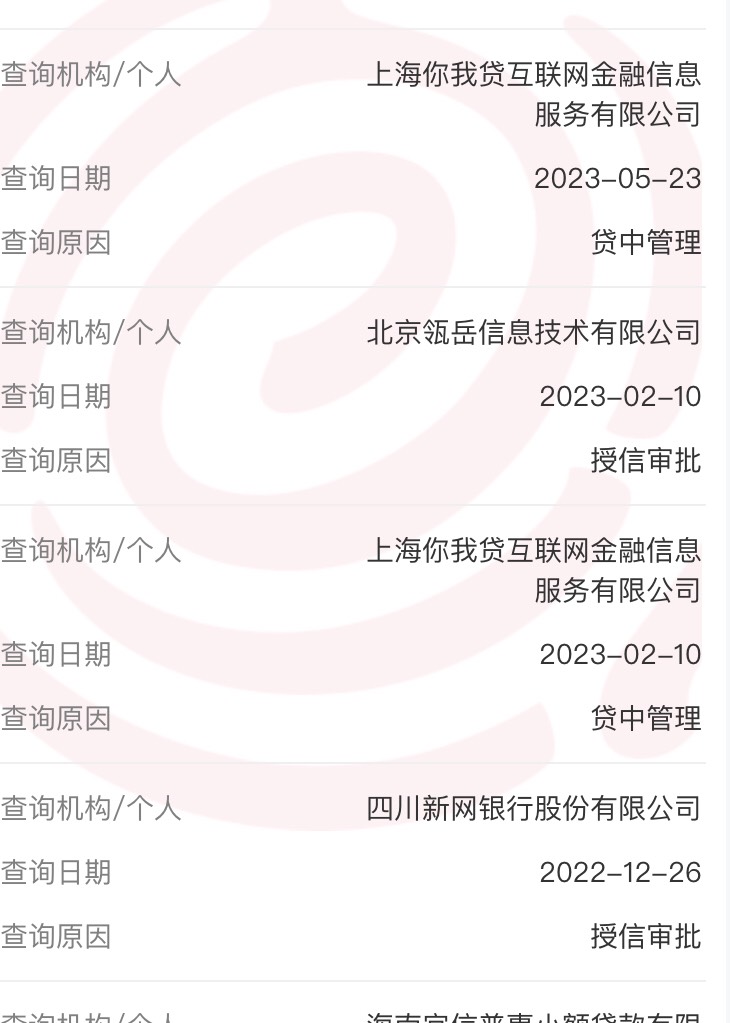 老哥们，你我贷这个百行里面显示查询结果是贷中管理、我他娘的就没在你我贷下款呀，这8 / 作者:毛区崔总 / 