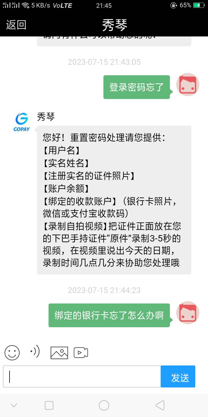 老哥们，做了个Go pay的任务，现在想登上去看看，找客服居然需要这么多东西？怎么办，28 / 作者:从此陌路丶 / 