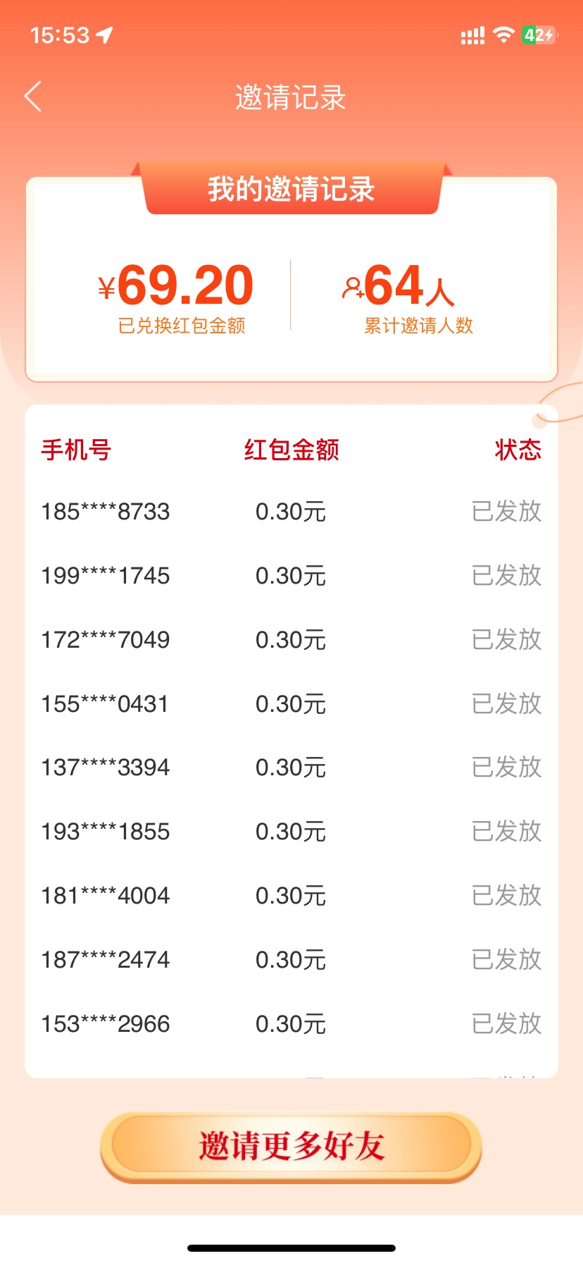 这大成。前面2.5。后面全0.3。吐了想搞的老哥去搞吧。下载大成基金。邀请好友。前面157 / 作者:黑与白111 / 