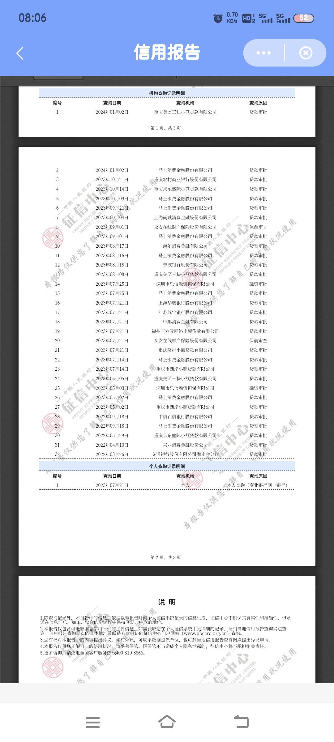 有经验的老哥帮忙看看，这报告能碰瓷信用卡吗？我百信野鸡信用报告小花钱包的2万多挂20 / 作者:gf欧克卢锯 / 