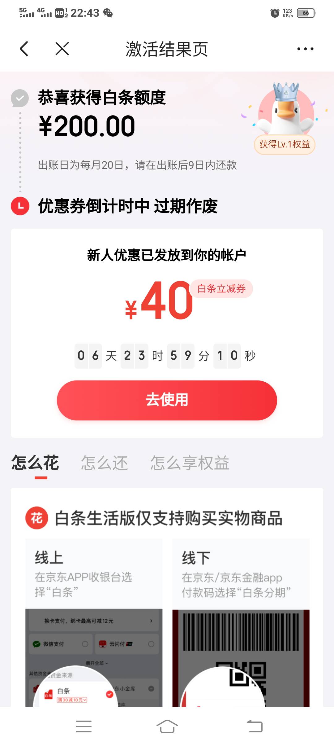 京东突然出来200白条，要升级吗？查信用报告啊，信用报告倒是没逾期记录，就是很花，17 / 作者:胡子8888 / 