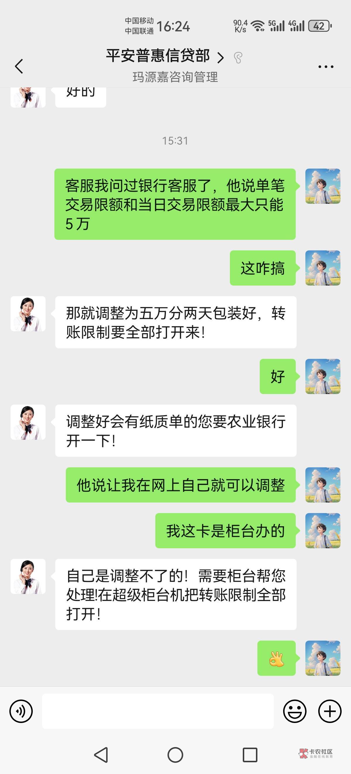 有老哥知道农业银行纸质单限额截图是什么东西，知道回一下，一会推给你们去申请。

61 / 作者:久遇见最初的你 / 