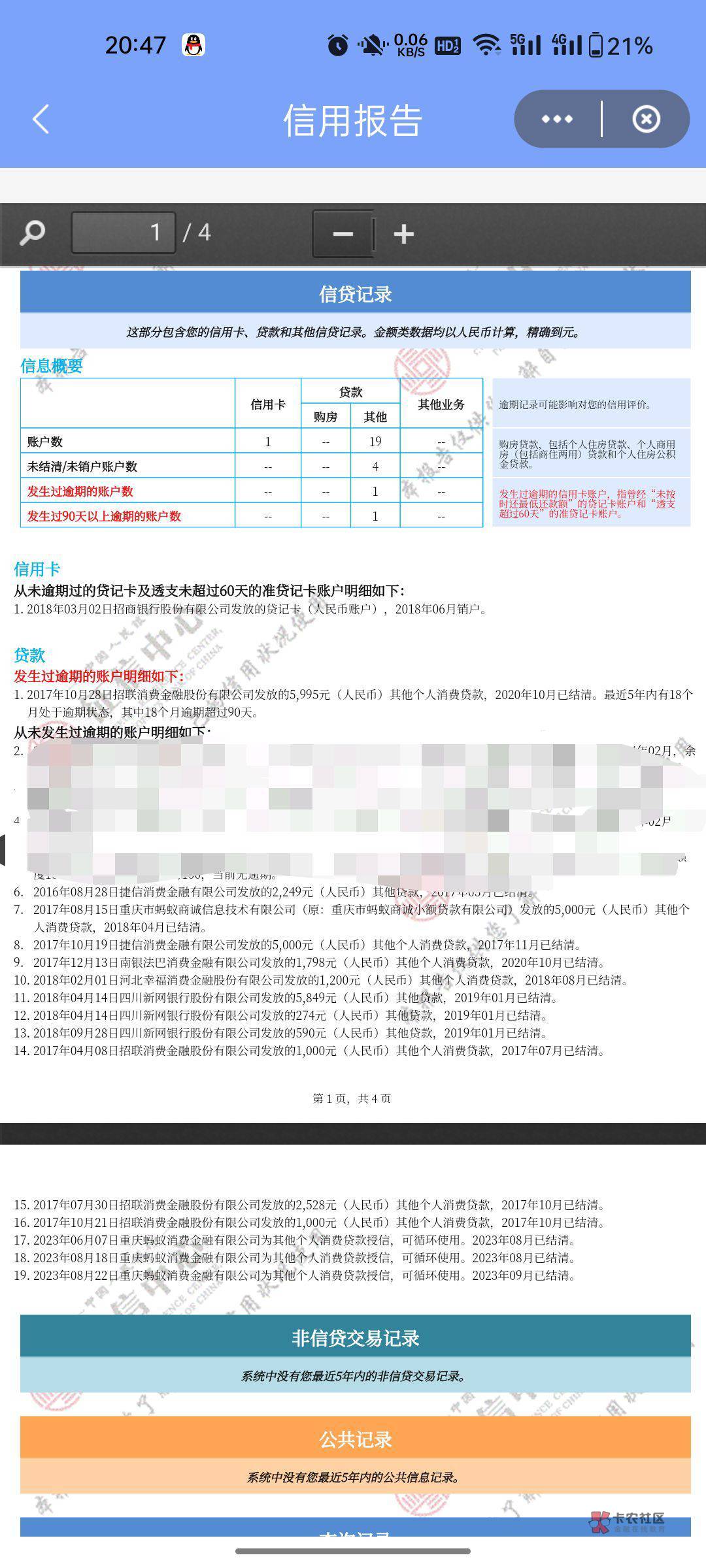 老哥们救命，麻烦帮我看下我的这个信用报告逾期记录是20年10月还清的，然后要到明年1032 / 作者:敷睿 / 