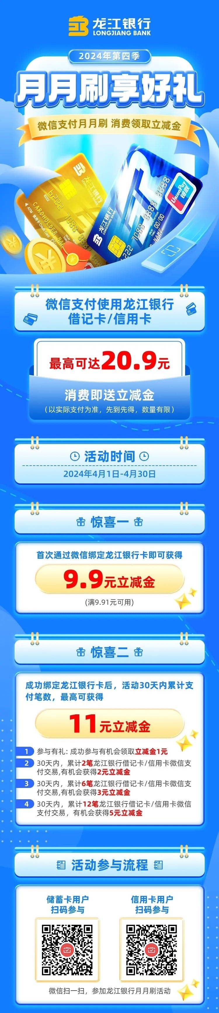 龙江银行月月刷11元立减金2404

微信钱包绑定龙江YHK，扫码参与

100 / 作者:卡羊线报 / 