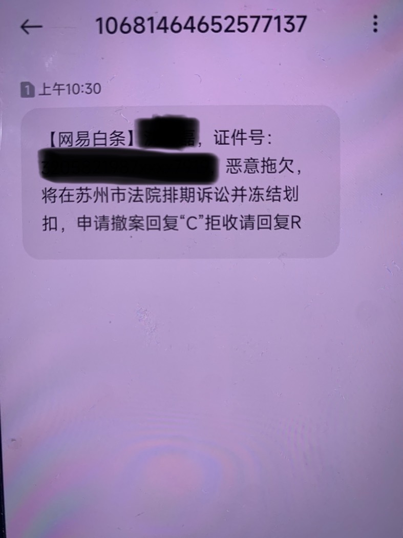 网易白条几百块钱，好多年了，真的会起诉？这几天短信发的太多了

35 / 作者:s__ / 