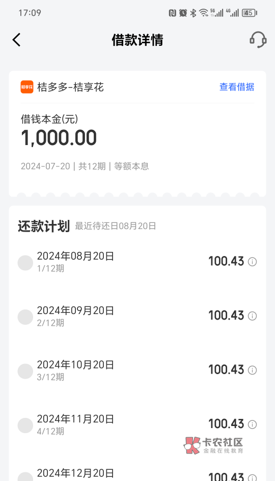 白起来了？跟风京东桔享花，给了1000。已下款。只能分12期。今天下了两次了，凌晨钱有38 / 作者:上岸上岸～ / 