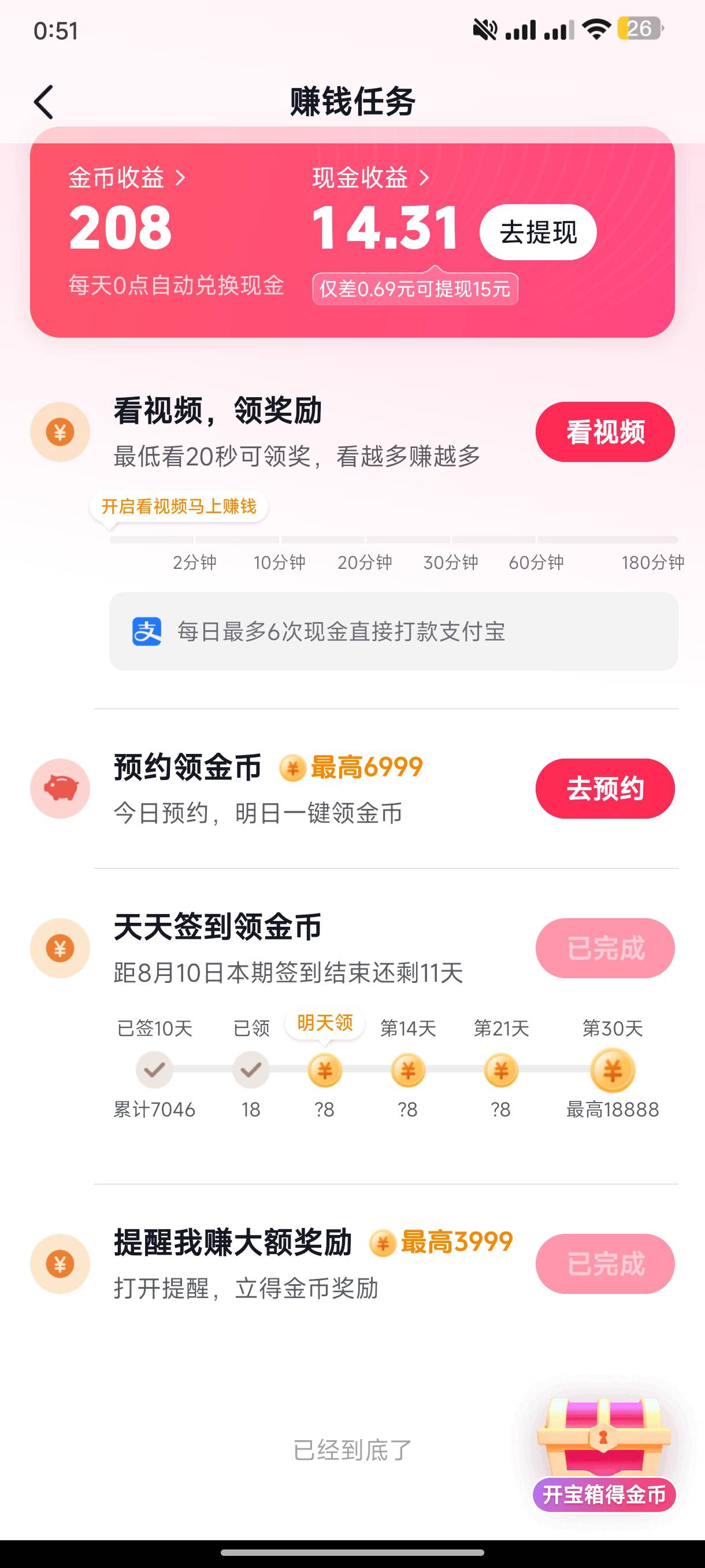 同样是抖音极速。差哪里了！特么的，一天也赚不上1毛钱！


72 / 作者:半丷半 / 