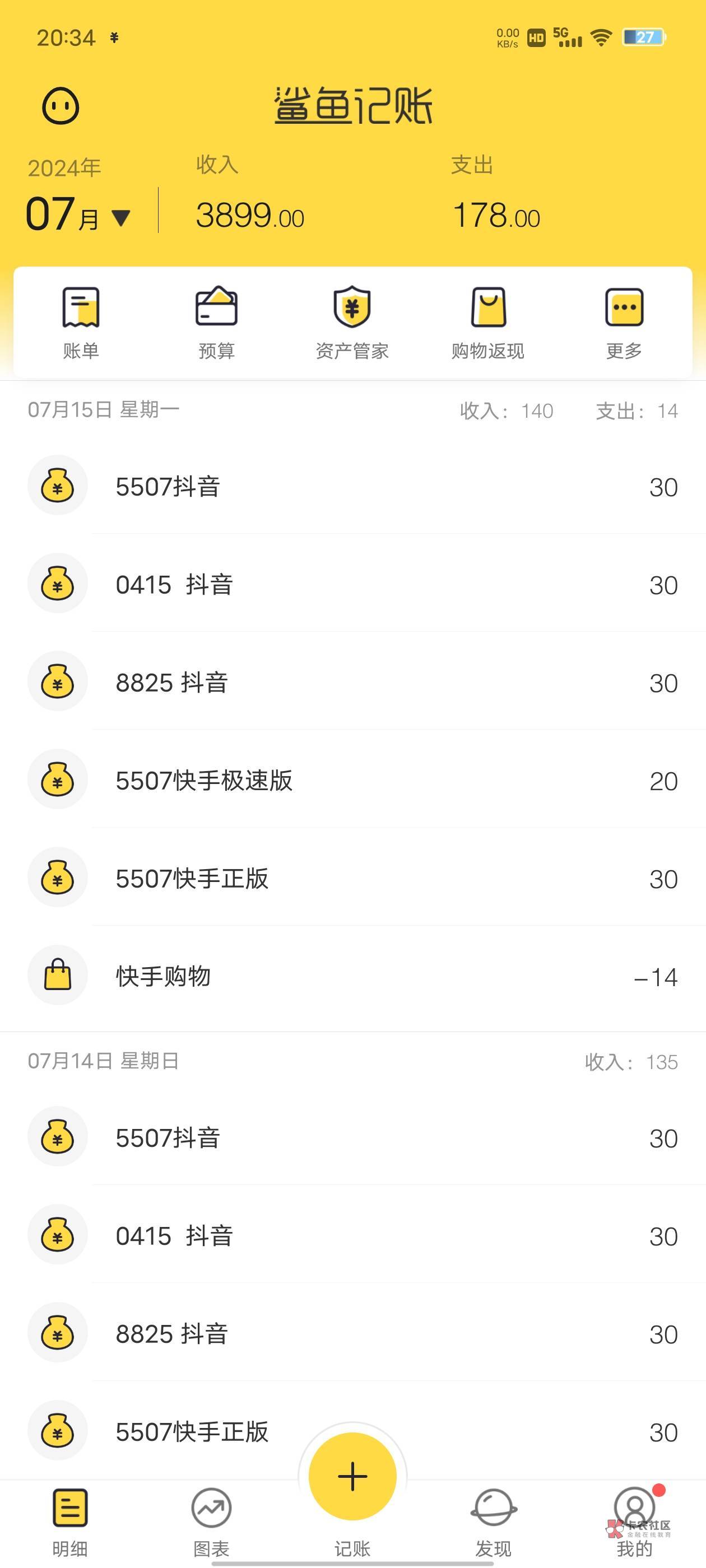 7月最后一天结束了   广子3600  宽带300  跟上班肯定比不了  按申请毛来说  还可以吧82 / 作者:过客315 / 