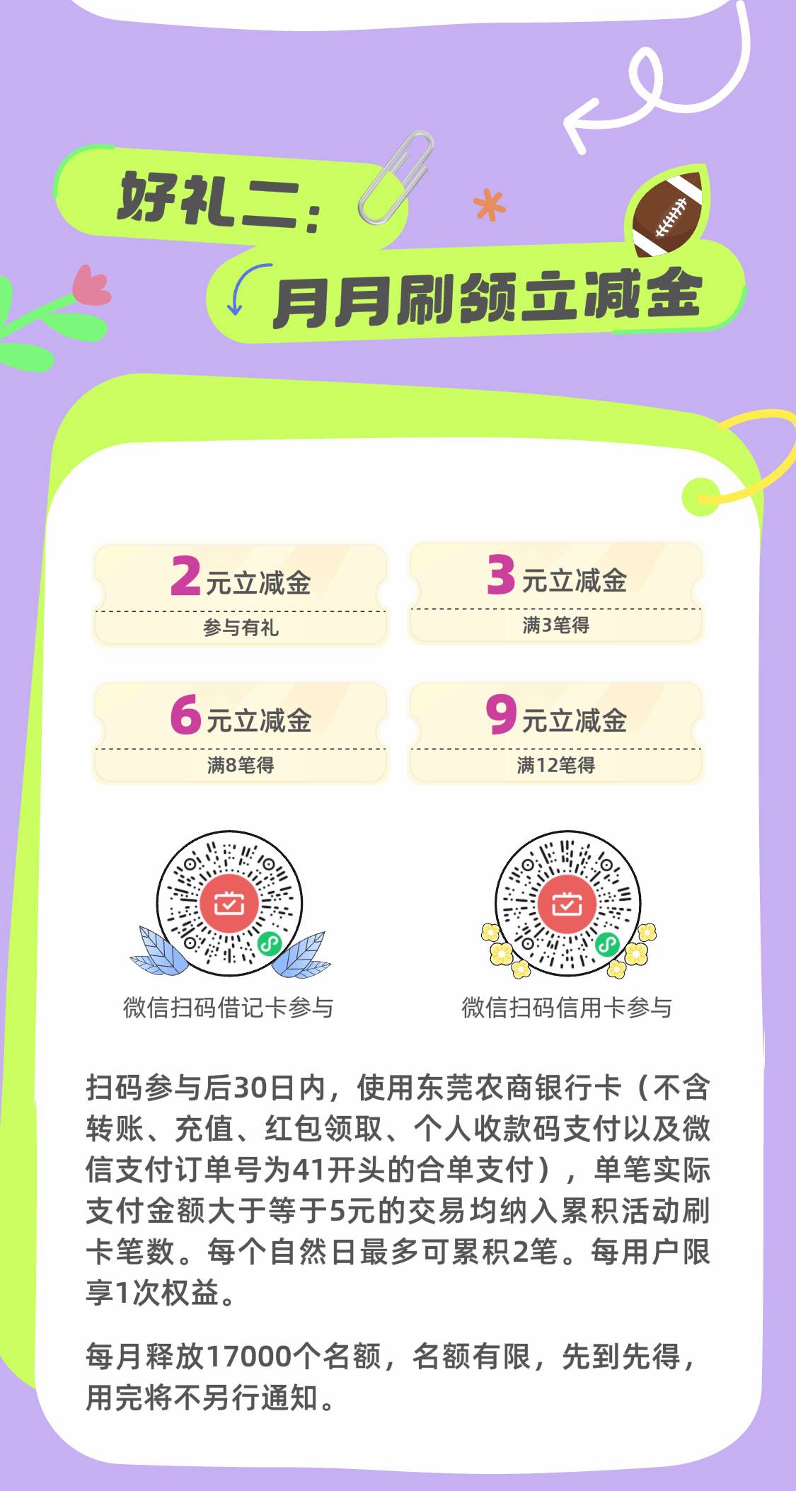 东莞农商银行，8月份月月刷开启

17 / 作者:颖新别意 / 