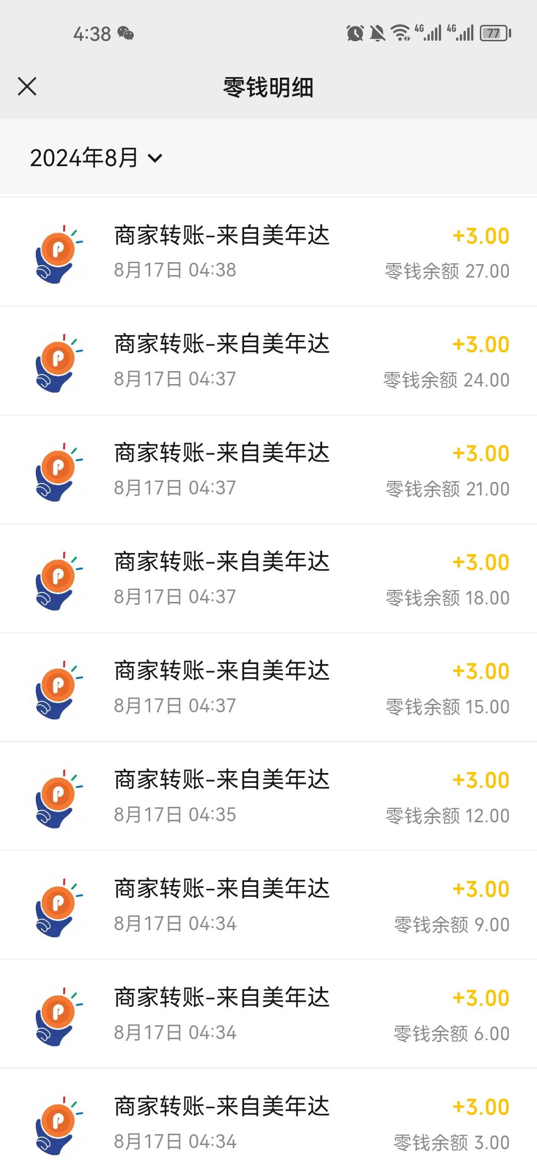 美年达，7个v，每个v每天只能中奖10次，不必中，不过现在好像有点shui
中奖金额：90+877 / 作者:天空之地 / 