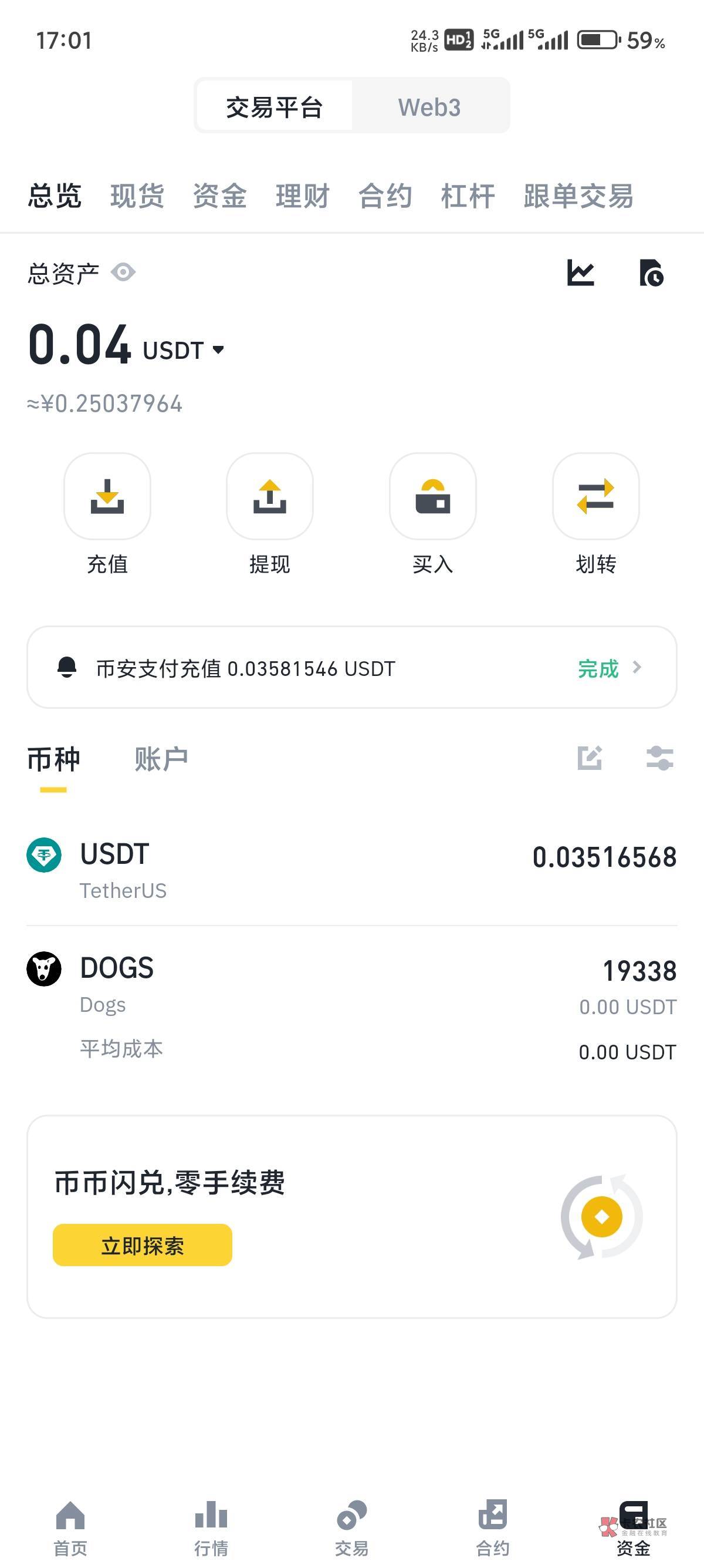 币安的dogs到账了，就看明天开盘价格能不能绷住了

8 / 作者:明月亦月明 / 