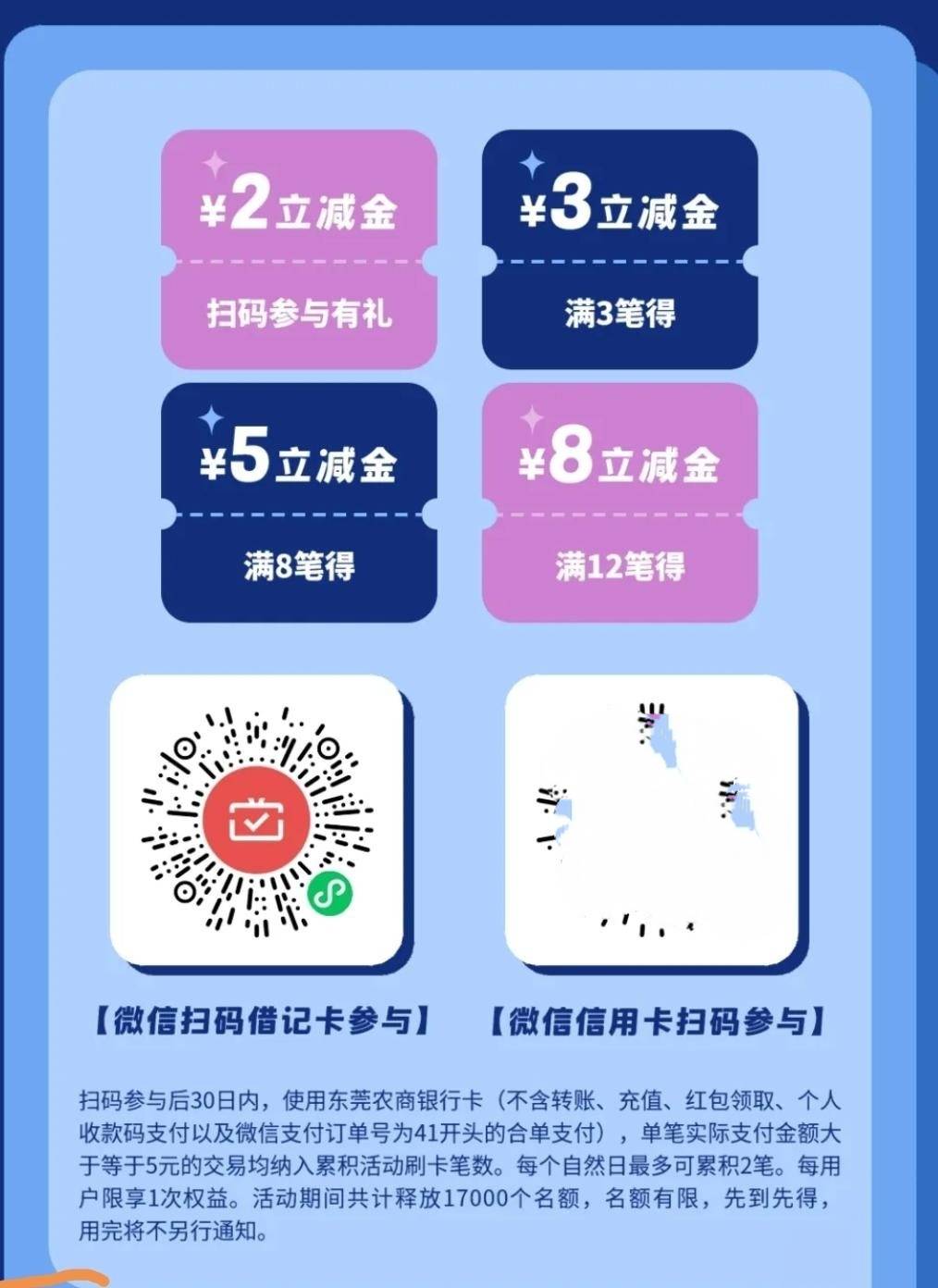 9月东莞农商银行月月刷18元立减金2409

没卡，无法实测，自辩
7 / 作者:卡羊线报 / 