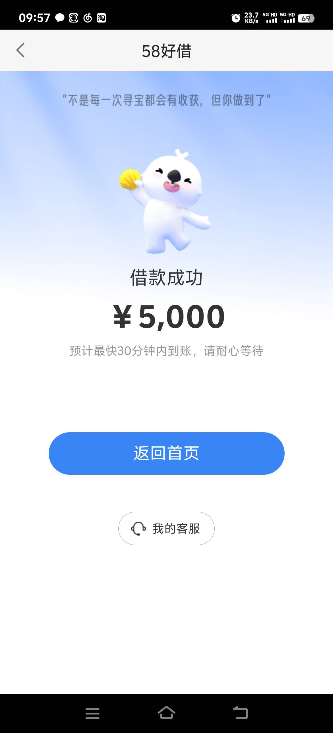 58下款了5000要买会员，上次没买拒绝了，这段时间估计是白了，申请了极融你我D3000.安19 / 作者:ᝰꫛꫀꪝ龙 / 