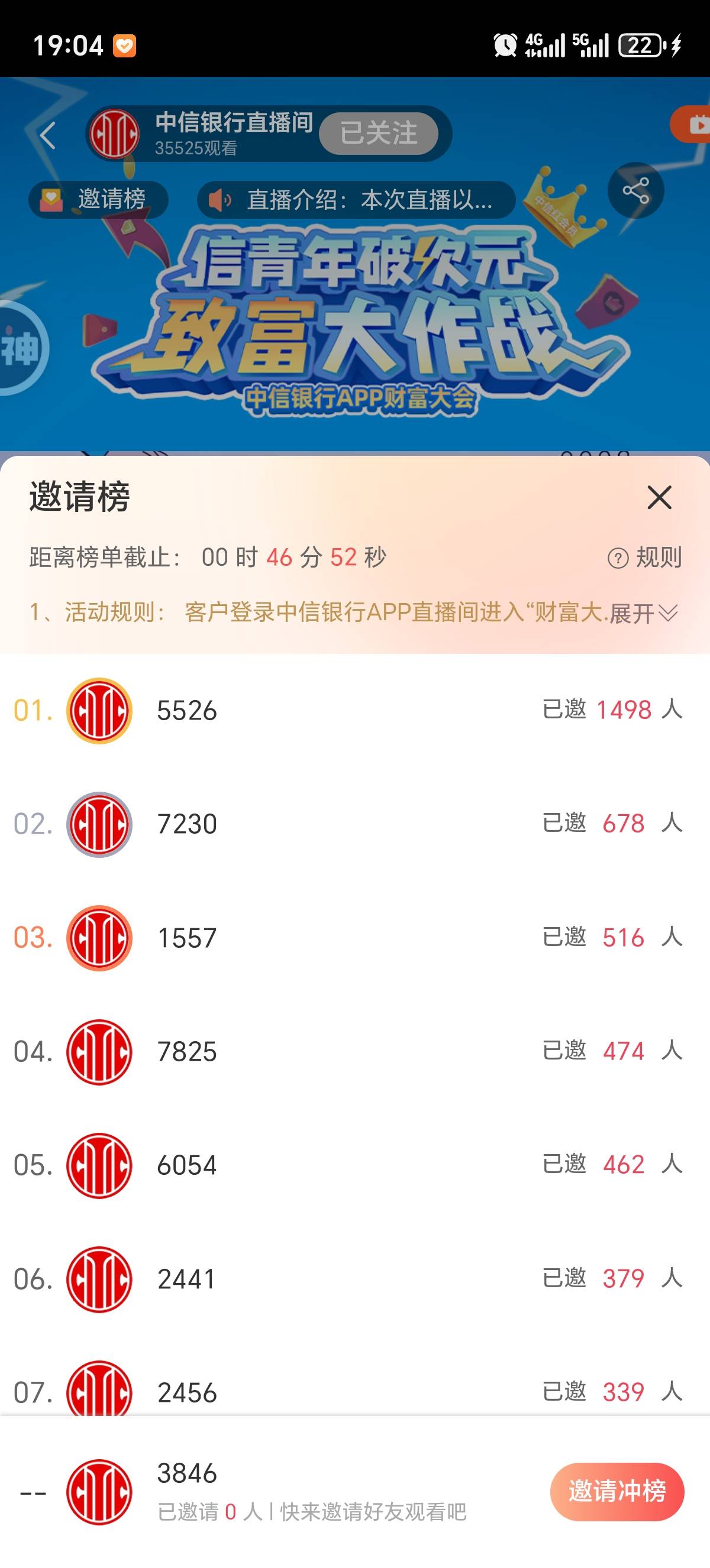 中信银行这个第一名邀请这么牛b

3 / 作者:三金果果 / 