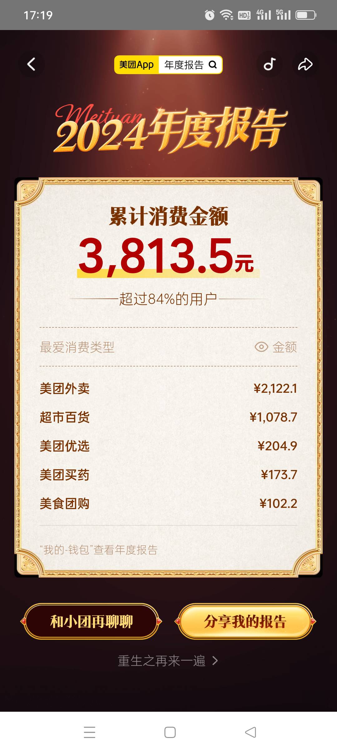 今年在美团花了8731.7元，王兴不该给我包个大红包吗？



83 / 作者:iyz2 / 