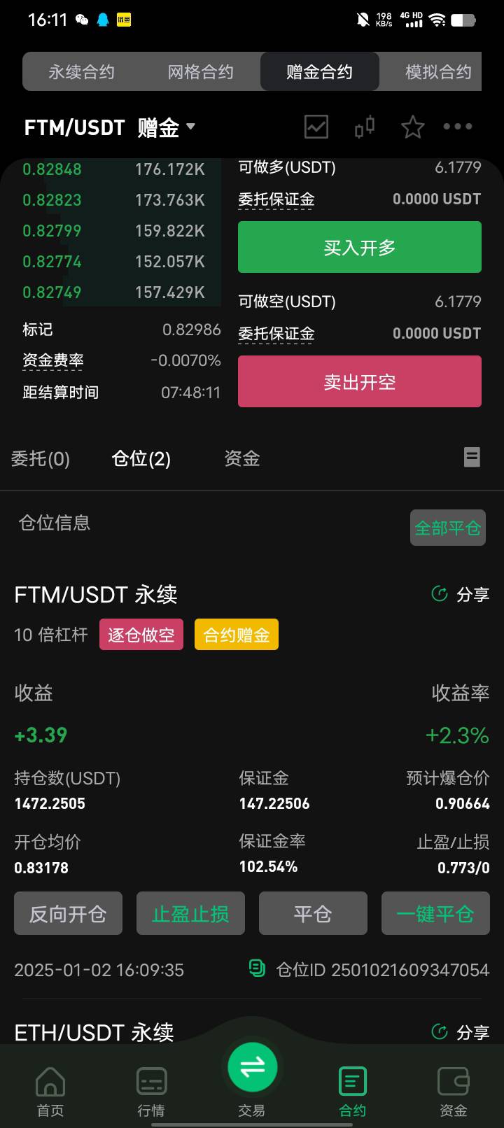 ftm我平了。转开空。能掉到0.77就毕业

1 / 作者:卡农大富豪 / 