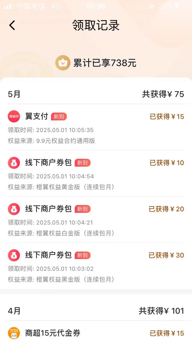 舒服了，翼支付权益强势破零




2 / 作者:曾经遗忘的角落 / 
