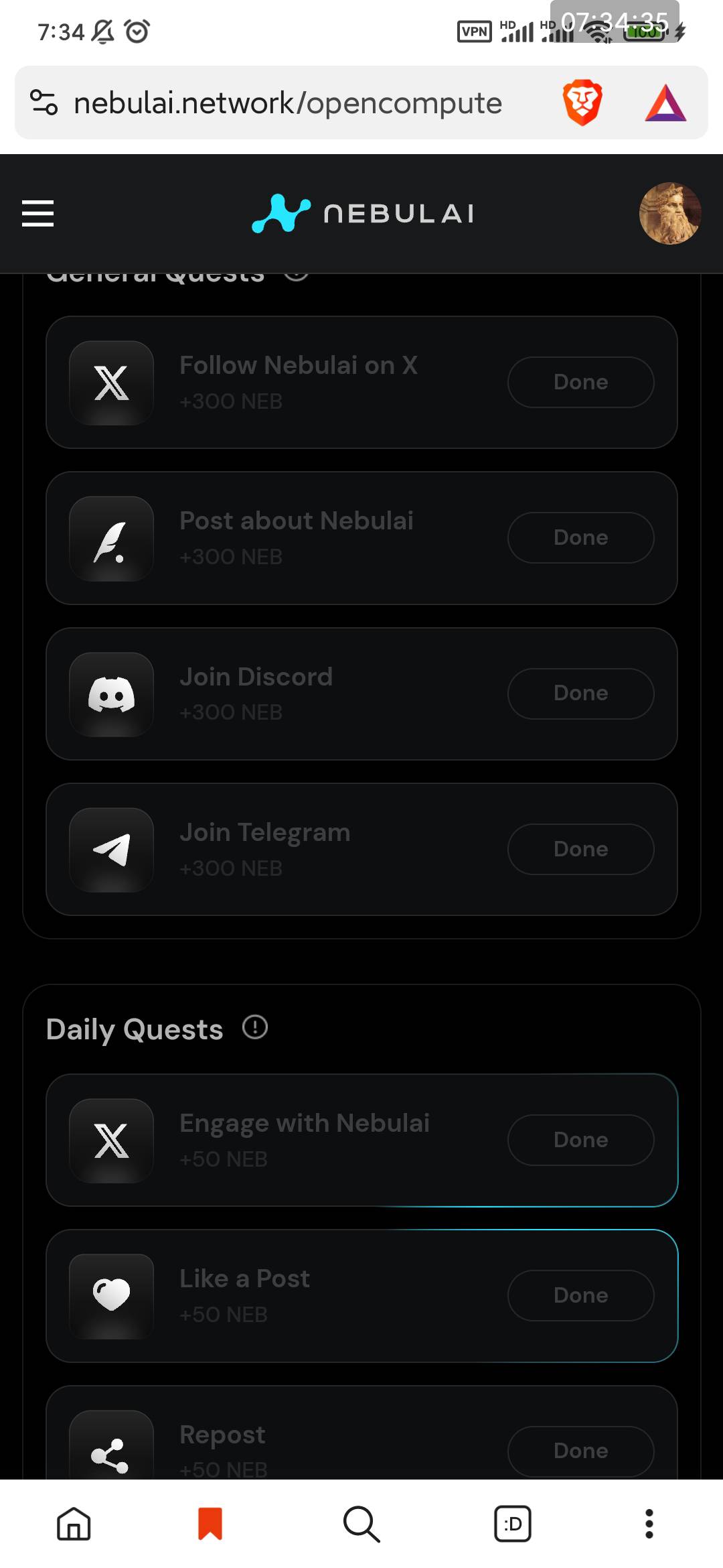 看来老哥们都怕错过大毛 还有一个零撸的 不用实名 nebulai 24小时点一次 然后做一下社28 / 作者:穷人理查德 / 