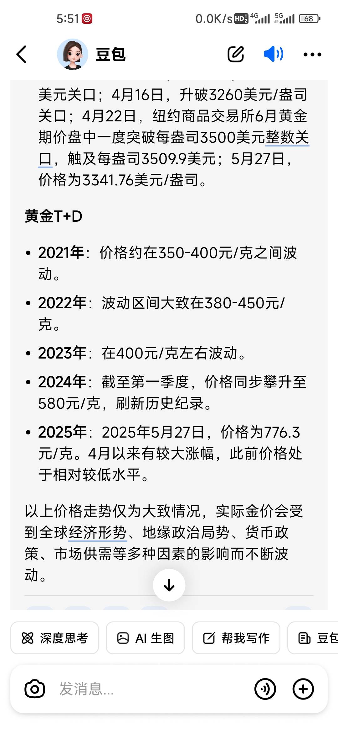 21年买黄金理财截止到25年没卖的赚大了金价翻了一倍多

40 / 作者:孤独成瘾888 / 