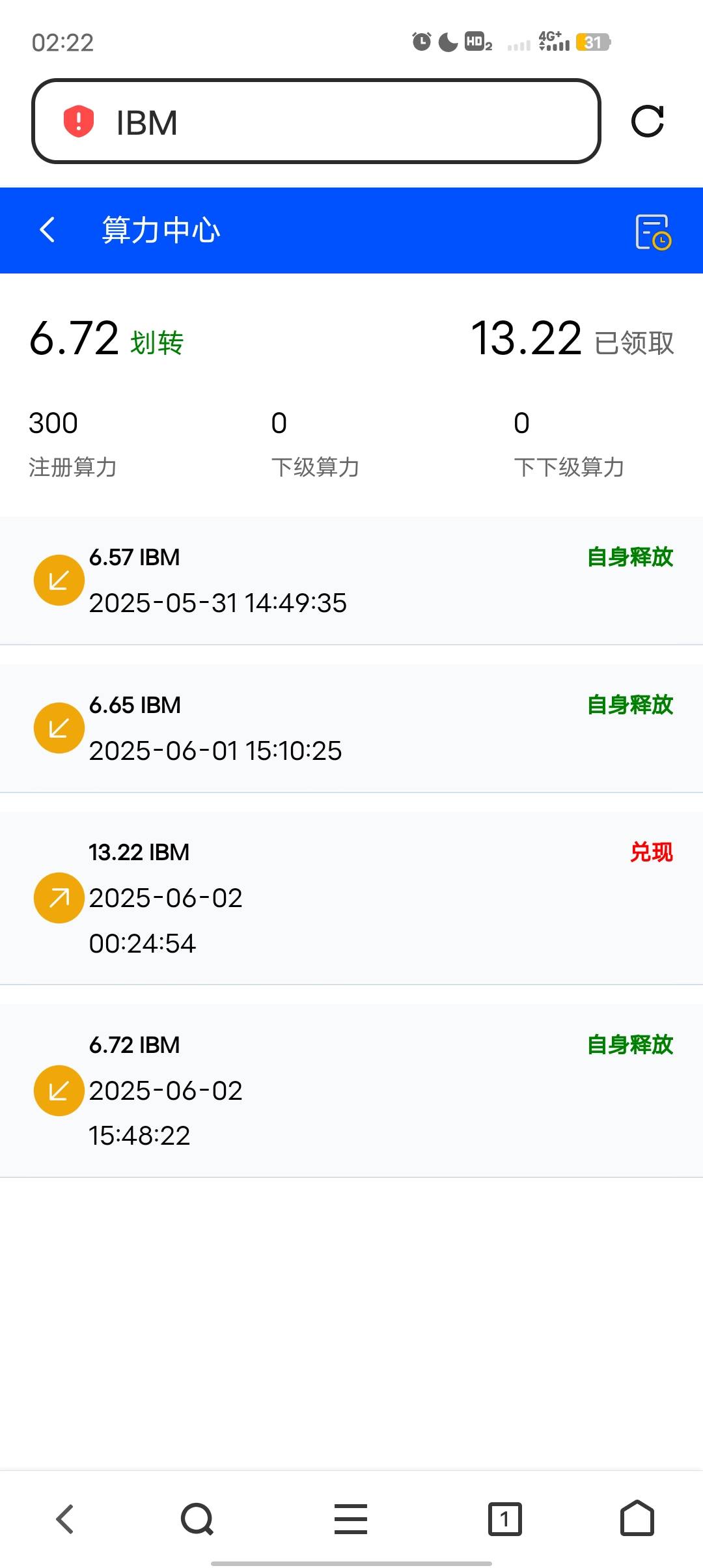 这个ibm真能提吗？我靠了，有没有弄过的老哥知道的，现在真的在卖单中了，一天2.8u，34 / 作者:里叽叽叽 / 