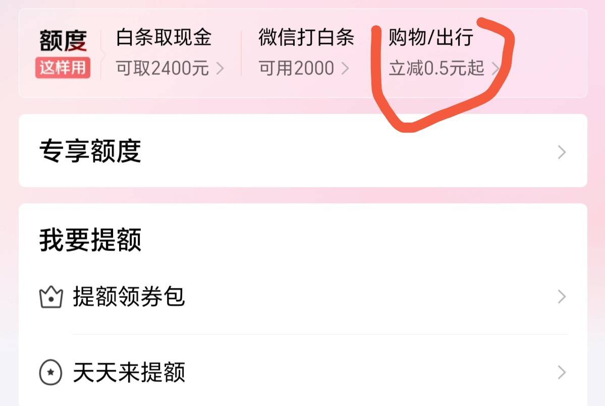 为啥我的白条额度这里只显示取现和微信打白条，购物哪里没有额度，这样是不是只能取消49 / 作者:你需要的都有 / 