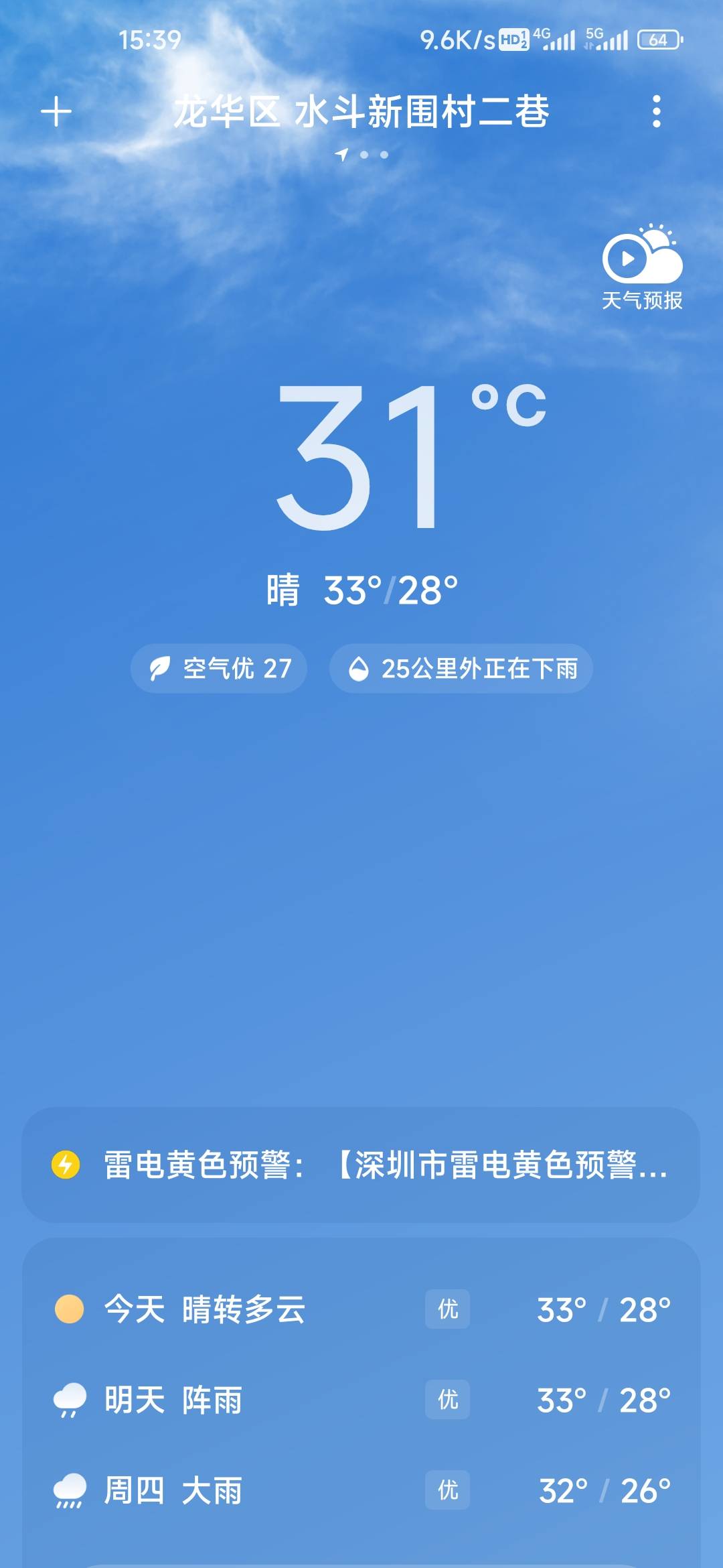 啊啊啊破天气预报没准过一次这个月，下雨吧下雨吧要热死了

69 / 作者:孤独成瘾888 / 