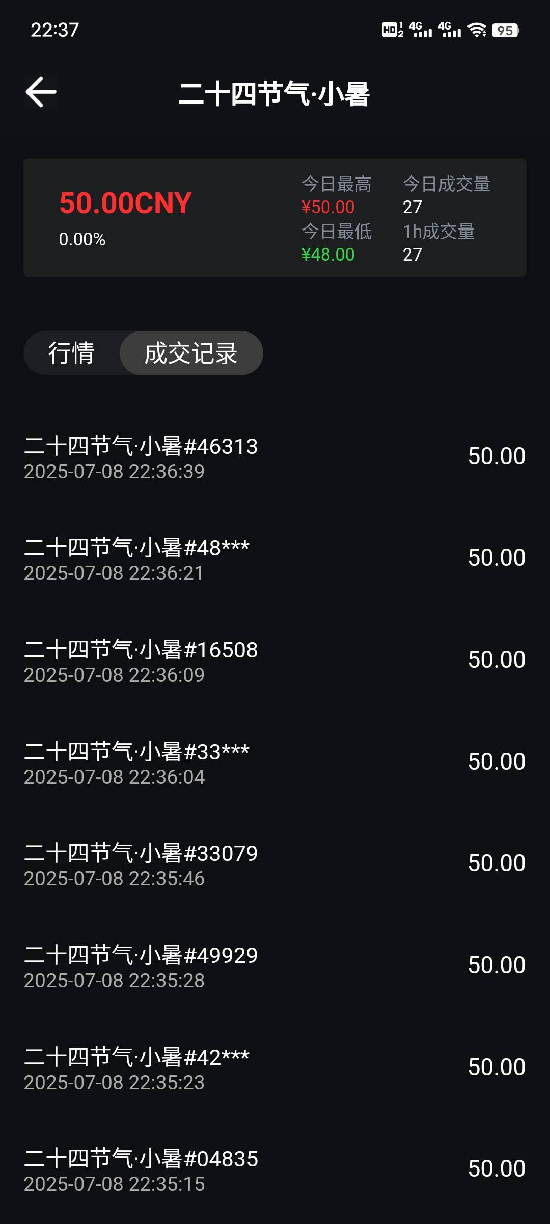 热狗抽签藏品50退市，暂时小润


97 / 作者:午夜听风 / 