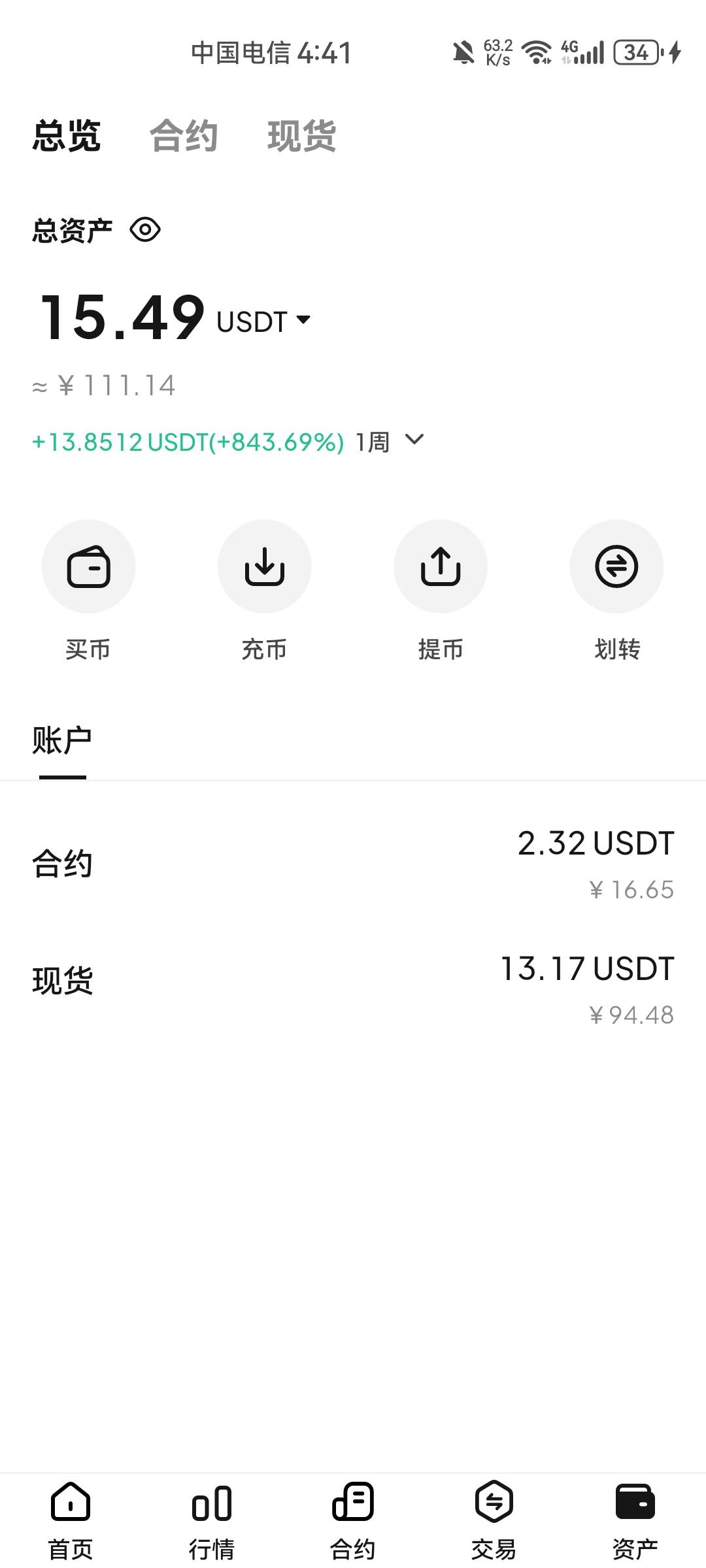 老哥们WEEX交易所合约金打出来的币10u能提，手续费要1.5u，提币能到欧易或币安

65 / 作者:你有啥实粒 / 