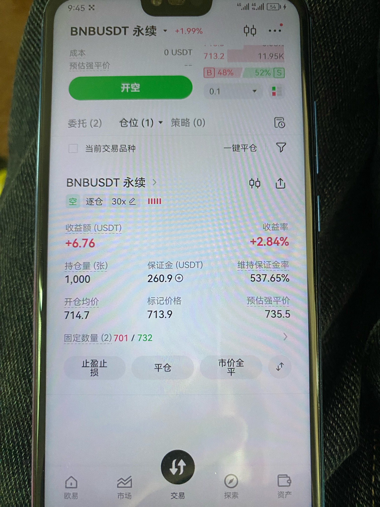 买了个头铁，不下来，他妈币，下到700就发财了

14 / 作者:哈哈大爷 / 