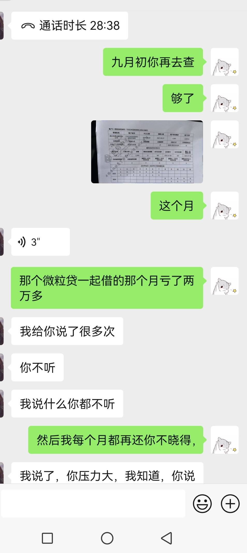 用老婆的信息借款被发现了刚刚她去银行打了征信。哎。
44 / 作者:miaiai / 