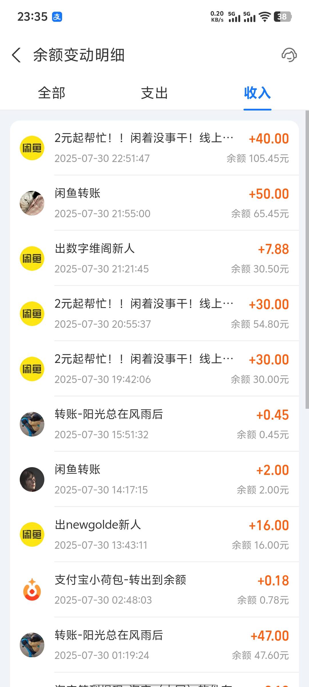 今天就指望鱼上，赚了点，

78 / 作者:挺好哈哈 / 