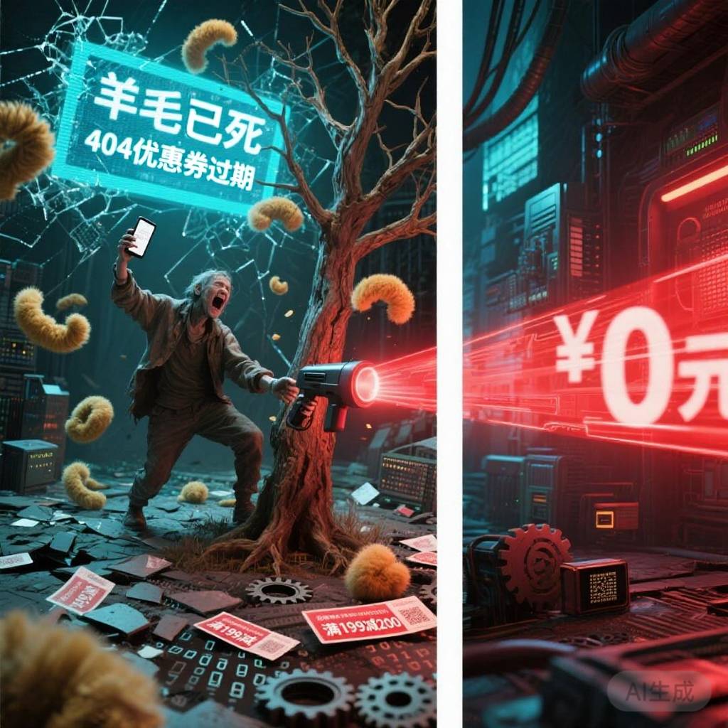 羊毛已死，提桶当立。券场崩而薅客绝迹，福利竭而羊毛枯息。平台缩水，资本移山；一分23 / 作者:地瓜饼 / 