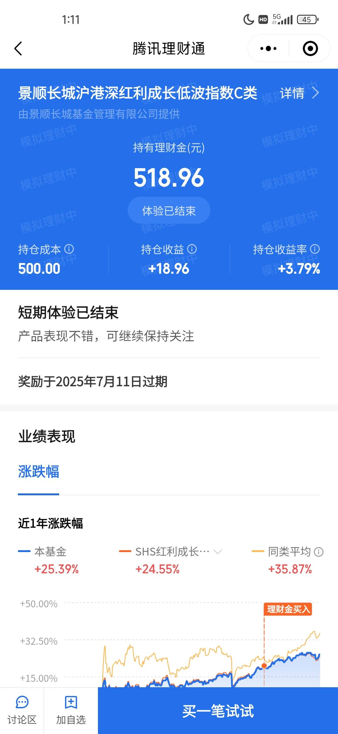 天塌了，前面想起来腾讯理财有一笔体验金，上来一看奖励失效了

58 / 作者:微信用户sy / 