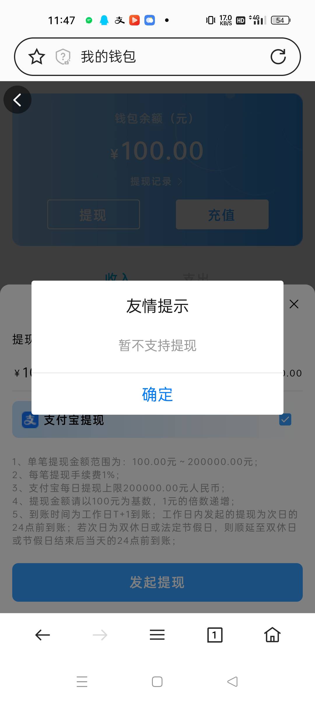 首派我看c钱包可以支付宝充值  充了买不了提现不了 浪费100

34 / 作者:微笑面对生活2 / 